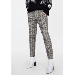 ZARA Straight Fit Snakeskin Trousers